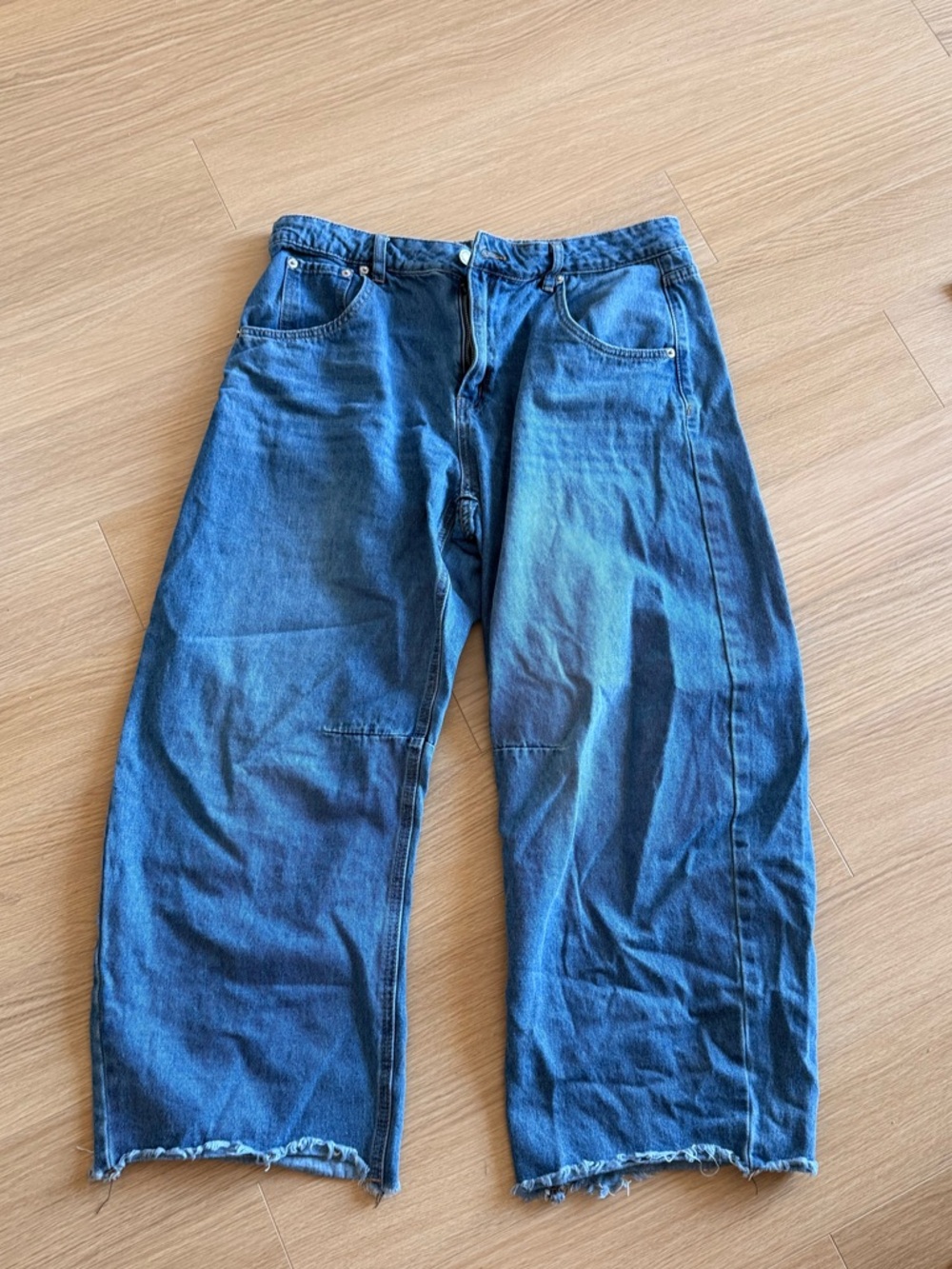 Woman’s barrel jeans blue